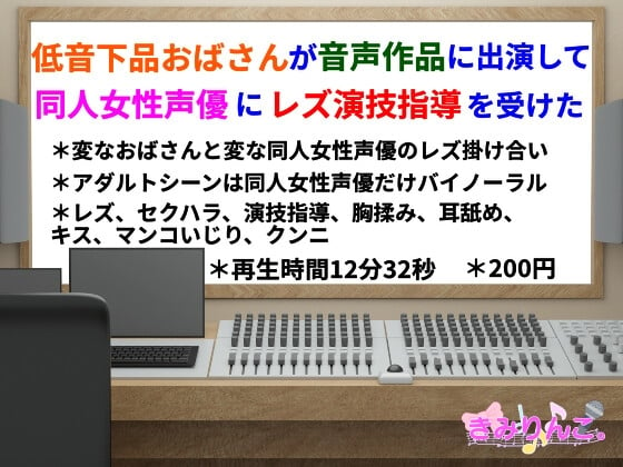 Cover of 低音下品おばさんが音声作品に出演して同人女性声優にレズ演技指導を受けた